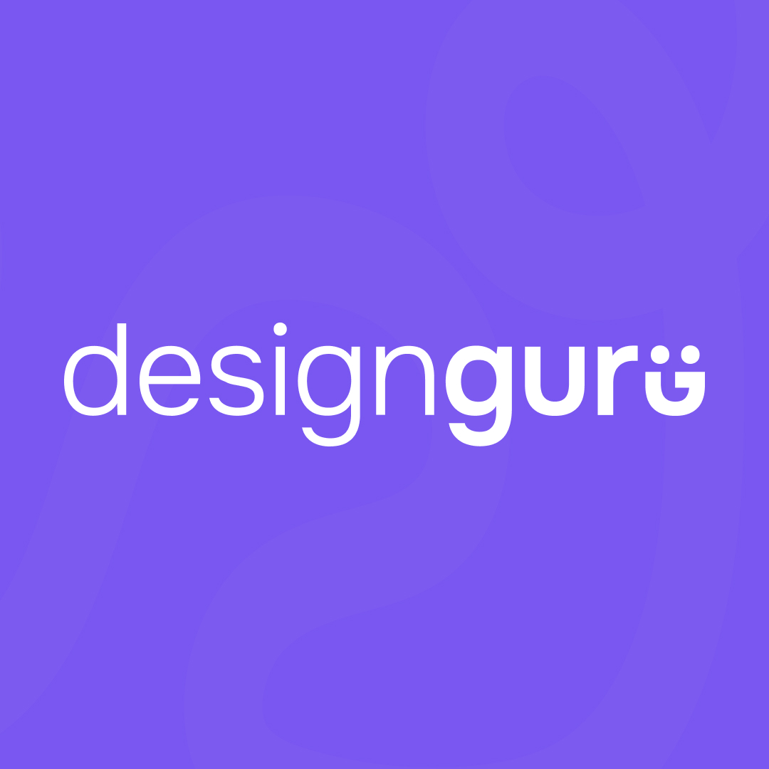 Design As A Subscription 3 The image showcases the text designguru, featuring a stylized smiley face cleverly integrated into the word guru on a purple background, embodying the essence of unlimited graphic design.